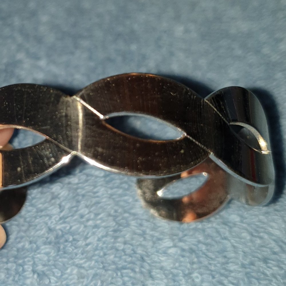 Vintage 1975 Sarah Coventry Silver Tone Braid Cuff Bracelet